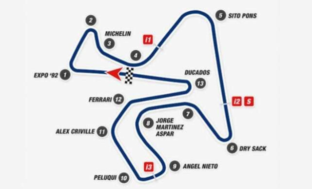 Asi es el Circuito de Jerez - Vuelta On board - Horarios TVE.  El campeonato del mundo de velocidad, llega a su primera cita europea y a su primera cita española.