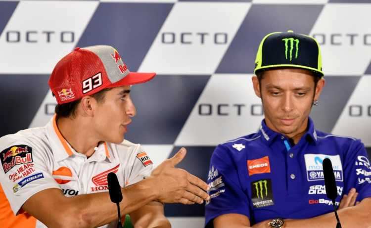 El No apretón de manos entre Marc Marquez y Valentino Rossi marca la rueda de prensa del Gran Premio de MotoGP de Misano