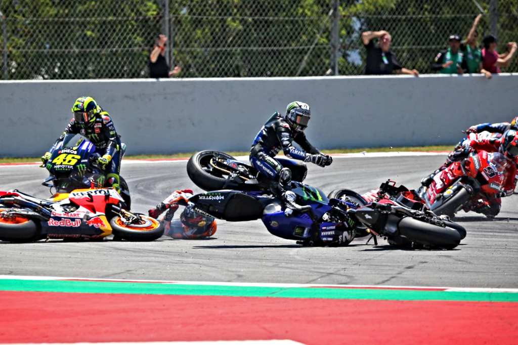 Caída múltiple durante el Gran Premio de MotoGP de Catalunya