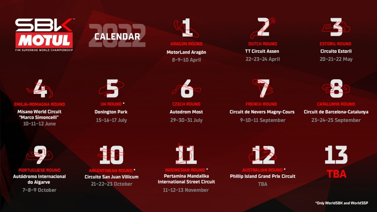 Calendario SBK 2022